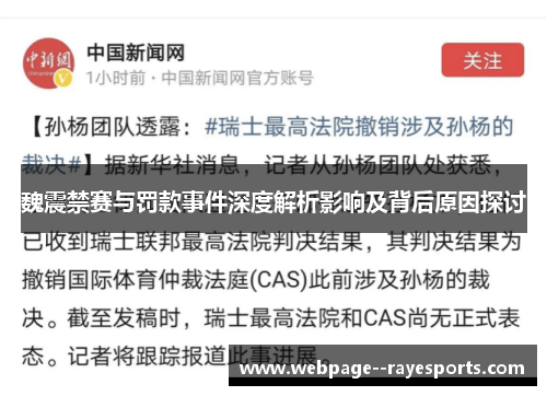 魏震禁赛与罚款事件深度解析影响及背后原因探讨